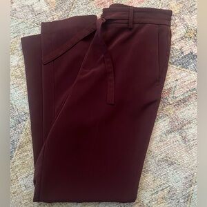Nine West Maroon Tie-Waist Pants